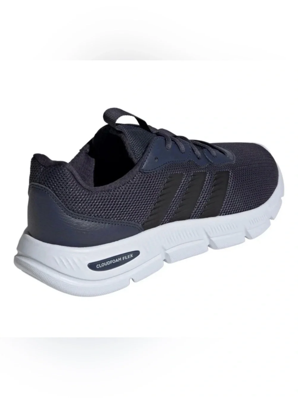adidas Men's Navy and White Cloudfoam Flex Athletic Shoes